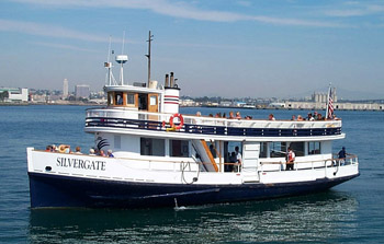 the Coronado Ferry, on the hour from San Diego's Broadway Pier, on the half hour from Coronado's Ferry Landing